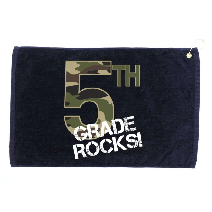 5th Grade Rocks Camo Grommeted Golf Towel