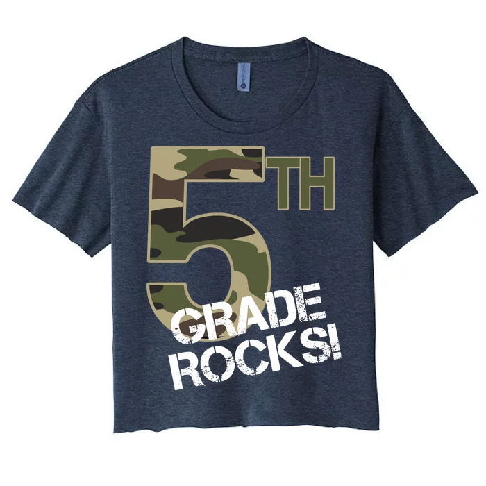 5th Grade Rocks Camo Women's Crop Top Tee