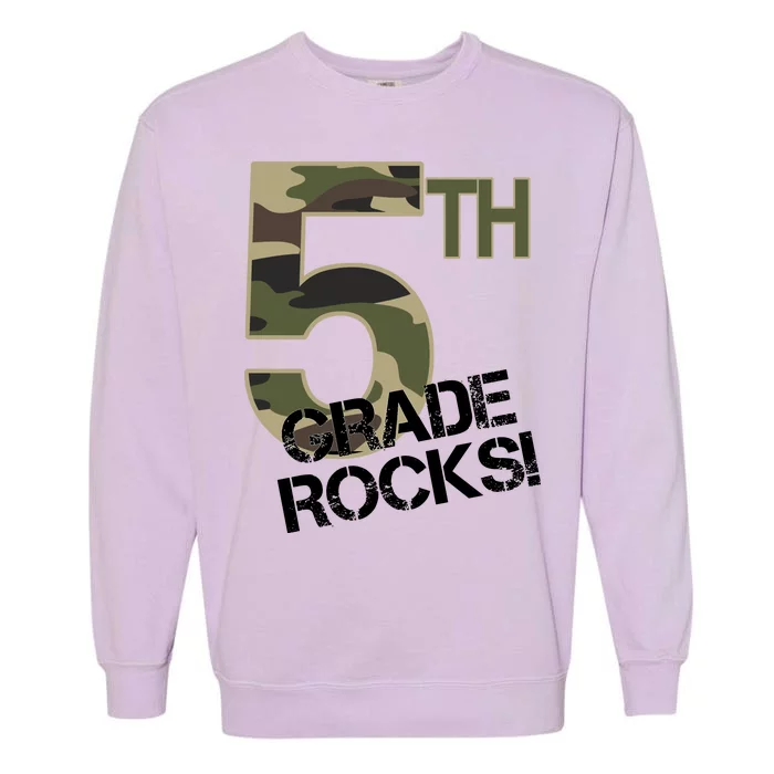 5th Grade Rocks Camo Garment-Dyed Sweatshirt