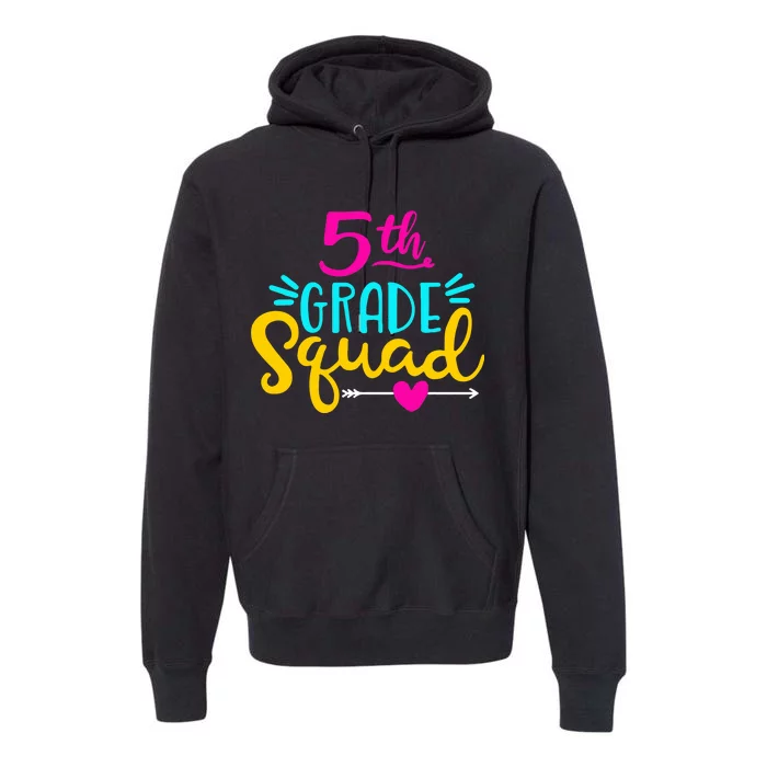 5th Grade Squad Team Arrow Heart Premium Hoodie