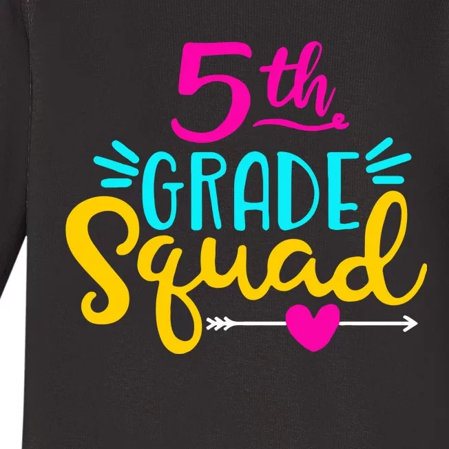 5th Grade Squad Team Arrow Heart Baby Long Sleeve Bodysuit