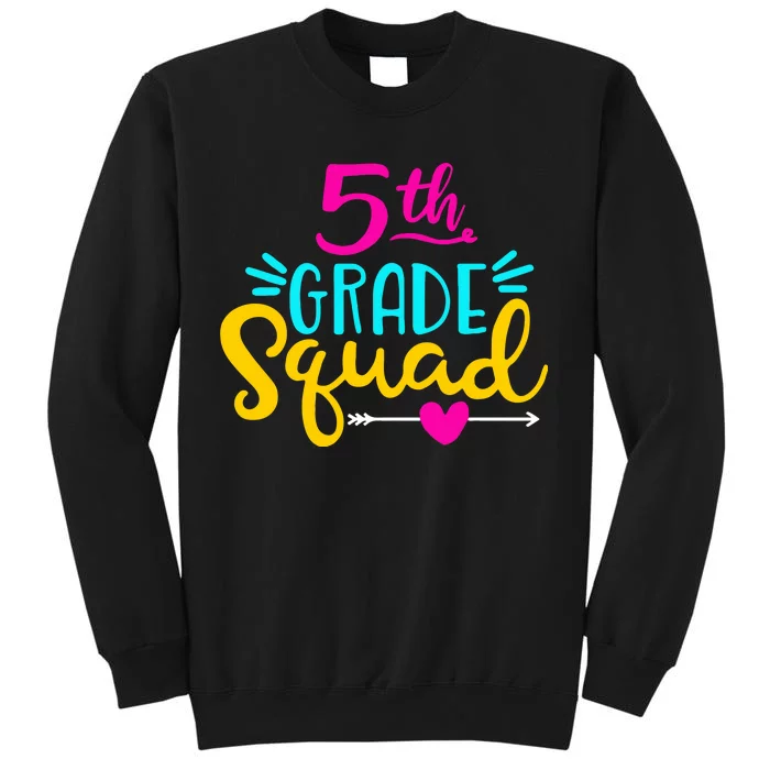 5th Grade Squad Team Arrow Heart Tall Sweatshirt