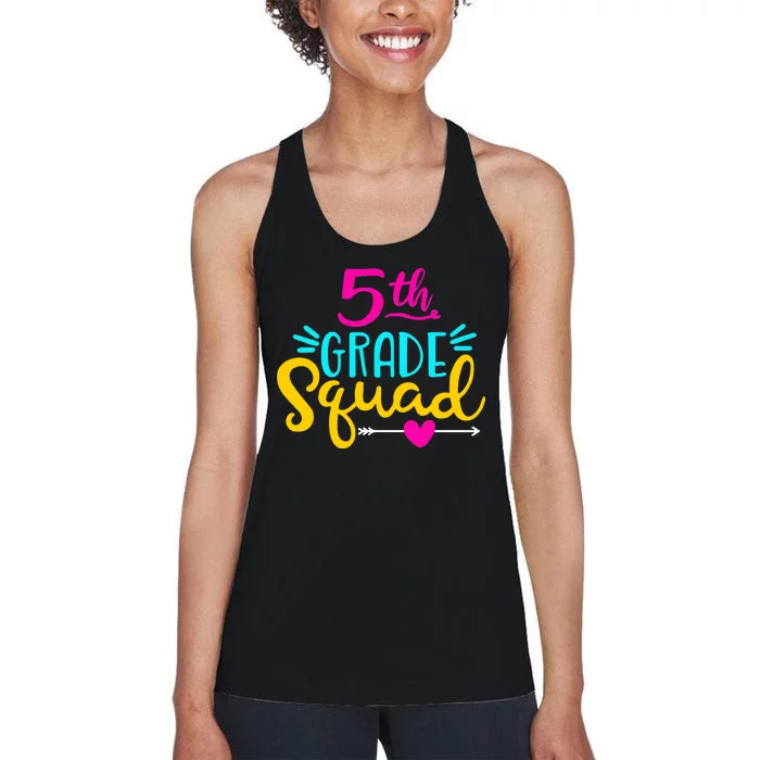 5th Grade Squad Team Arrow Heart Women's Racerback Tank