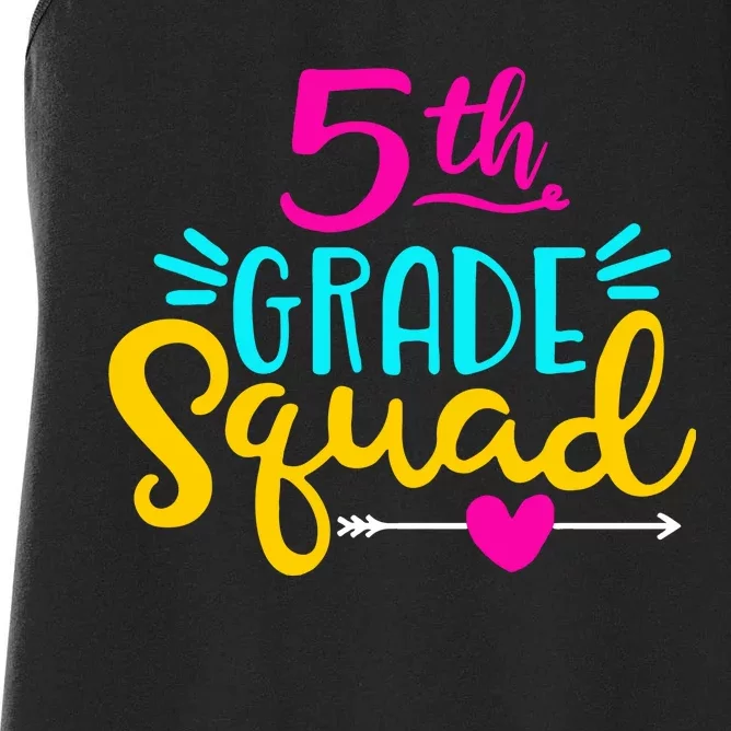 5th Grade Squad Team Arrow Heart Women's Racerback Tank