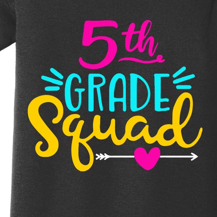 5th Grade Squad Team Arrow Heart Baby Bodysuit