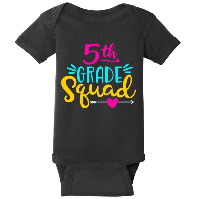 5th Grade Squad Team Arrow Heart Baby Bodysuit