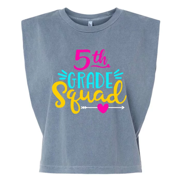 5th Grade Squad Team Arrow Heart Garment-Dyed Women's Muscle Tee