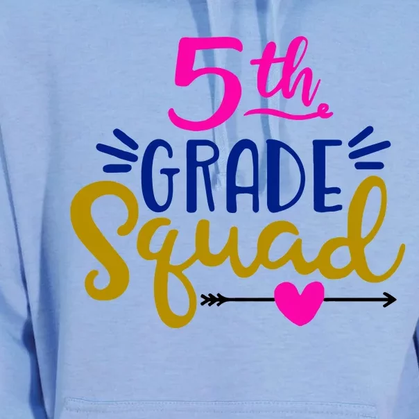 5th Grade Squad Team Arrow Heart Unisex Surf Hoodie