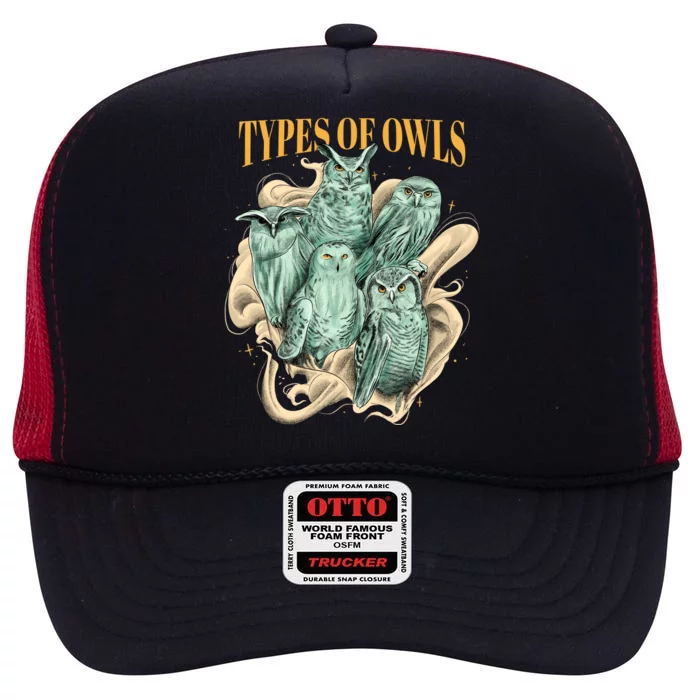 5 Types Of Owls High Crown Mesh Trucker Hat