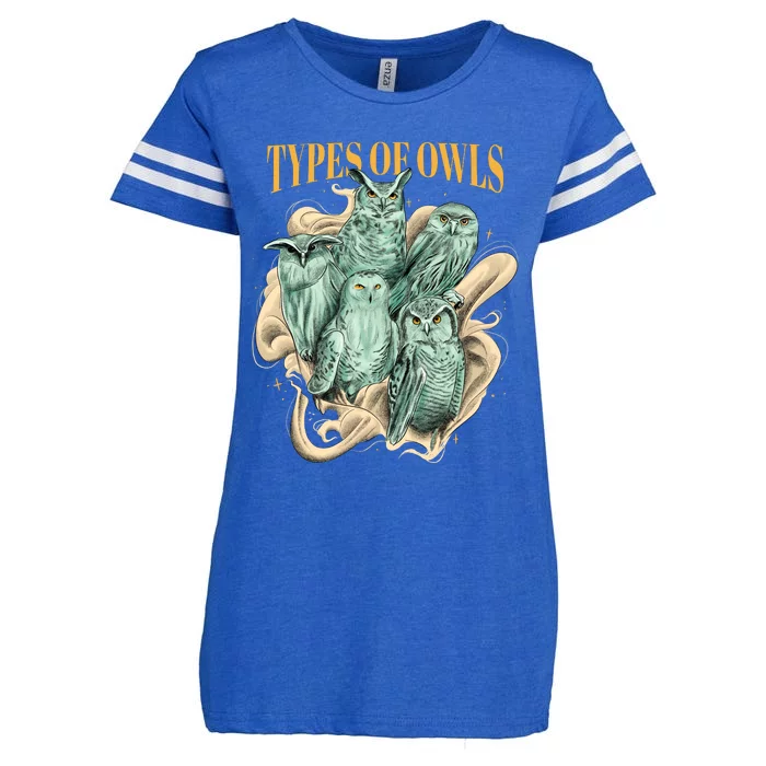 5 Types Of Owls Enza Ladies Jersey Football T-Shirt