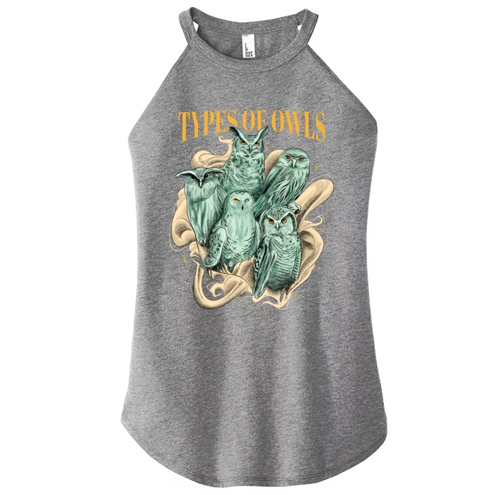 5 Types Of Owls Women’s Perfect Tri Rocker Tank