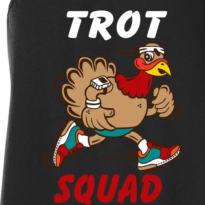 5k Thanksgiving Running Marathon Turkey Trot Squad Costume Women's Racerback Tank