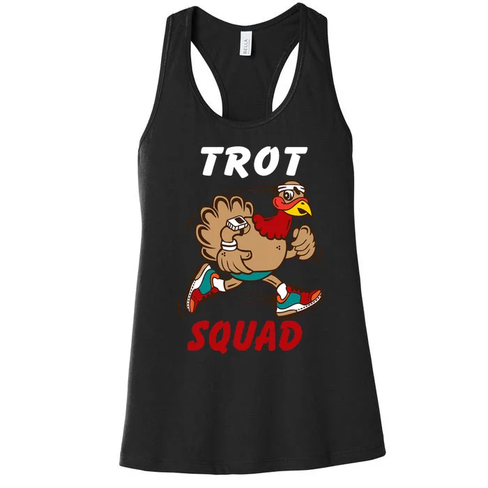 5k Thanksgiving Running Marathon Turkey Trot Squad Costume Women's Racerback Tank