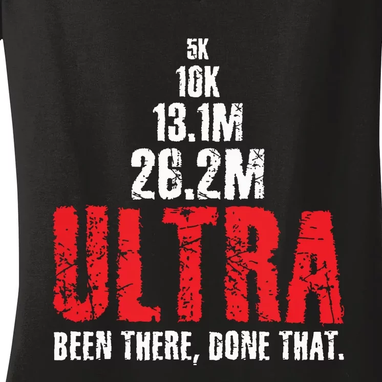 5k To Ultra Running Marathon Trail Runner Women's V-Neck T-Shirt