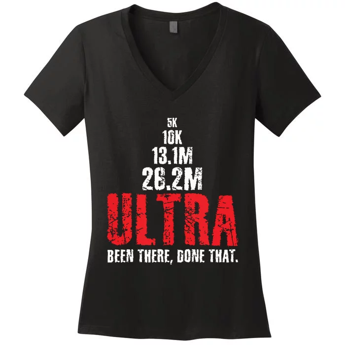 5k To Ultra Running Marathon Trail Runner Women's V-Neck T-Shirt