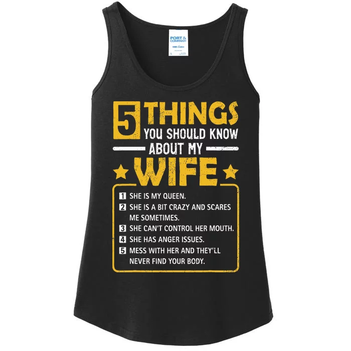 5 Things You Should Know About My Wife Funny Mommy Ladies Essential Tank