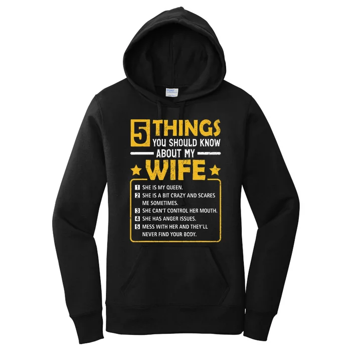 5 Things You Should Know About My Wife Funny Mommy Women's Pullover Hoodie