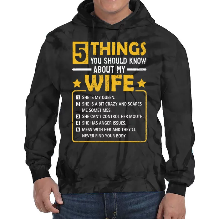 5 Things You Should Know About My Wife Funny Mommy Tie Dye Hoodie