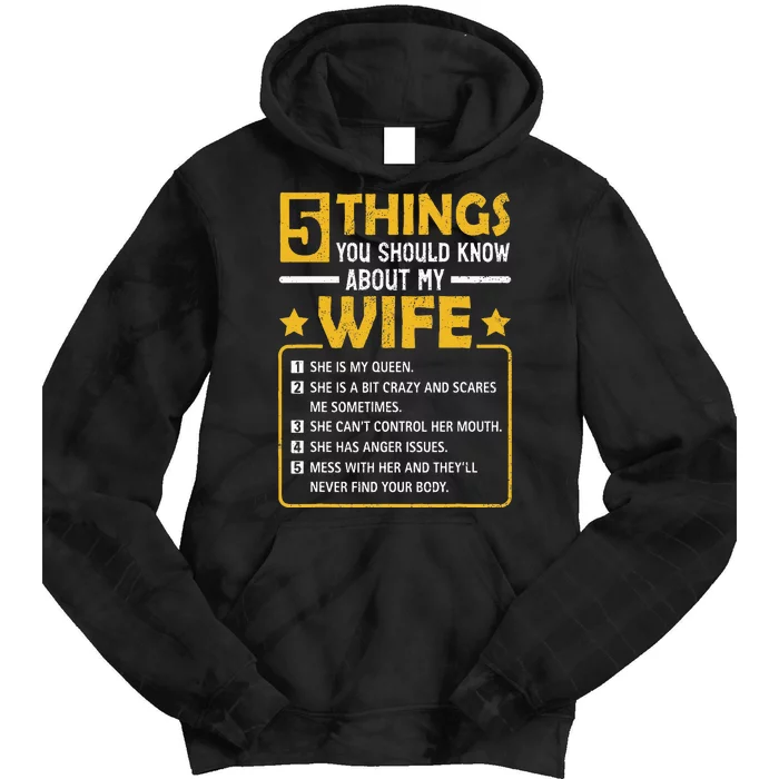 5 Things You Should Know About My Wife Funny Mommy Tie Dye Hoodie