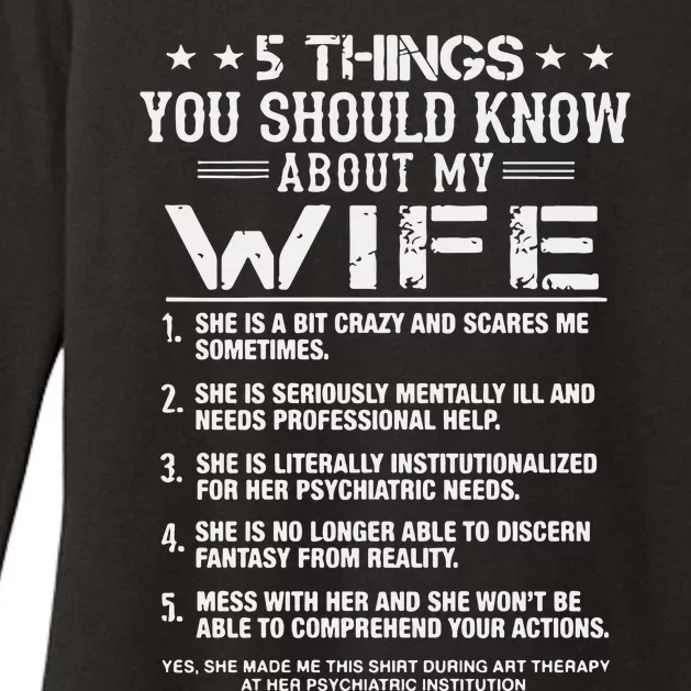 5 Things You Should Know About My Wife Womens CVC Long Sleeve Shirt