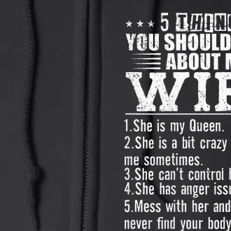 5 Things You Should Know About My Wife Full Zip Hoodie