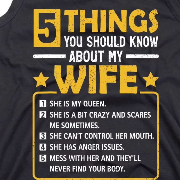 5 Things You Should Know About My Wife Funny Mommy Tank Top