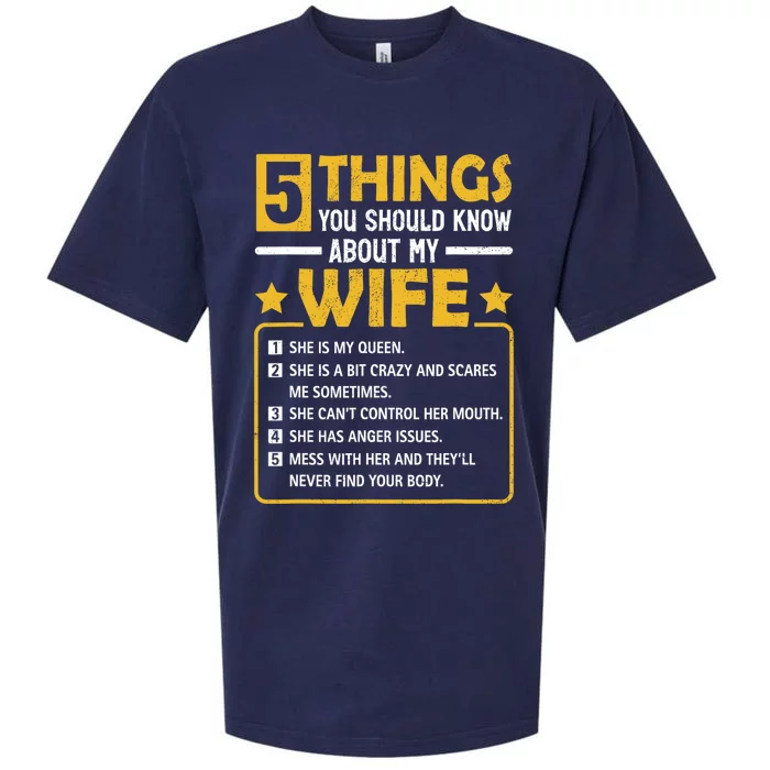 5 Things You Should Know About My Wife Funny Mommy Sueded Cloud Jersey T-Shirt