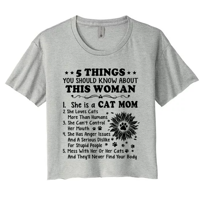 5 Things You Should Know About This She Is A Cat Mom Gift Women's Crop Top Tee