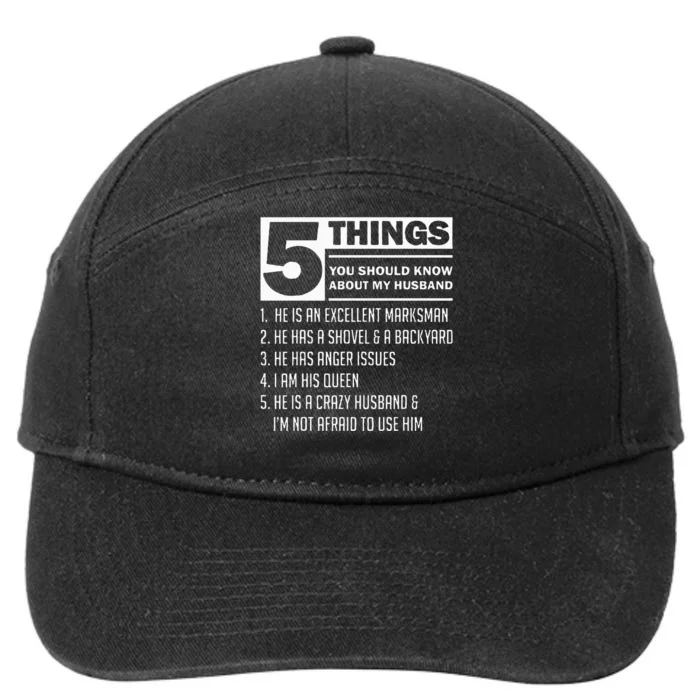 5 Things You Should Know About My Husband Marriage 7-Panel Snapback Hat