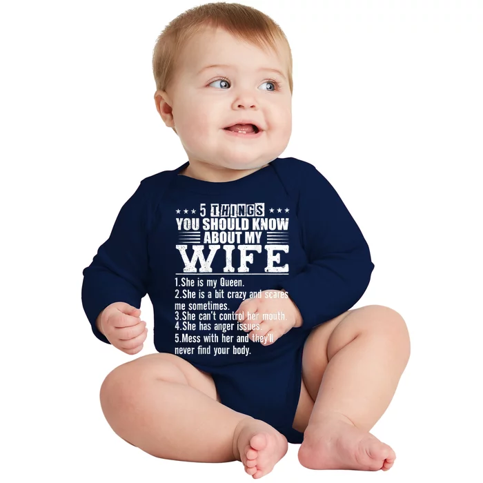 5 Things You Should Know About My Wife Baby Long Sleeve Bodysuit