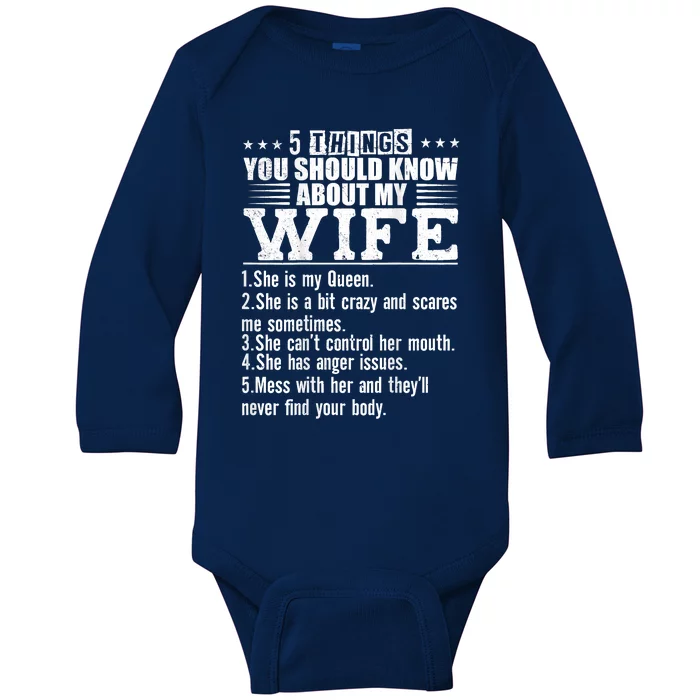 5 Things You Should Know About My Wife Baby Long Sleeve Bodysuit