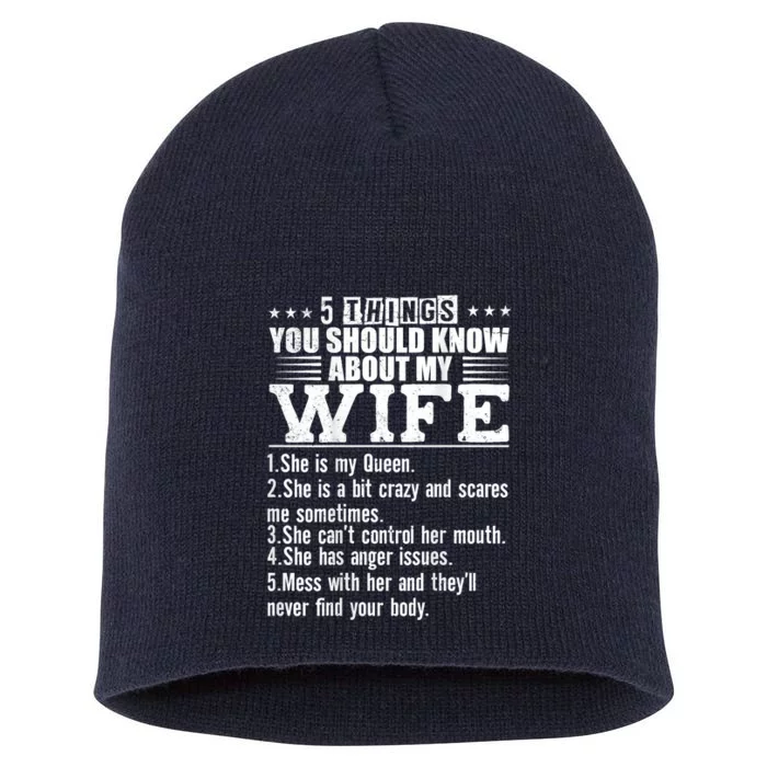 5 Things You Should Know About My Wife Short Acrylic Beanie