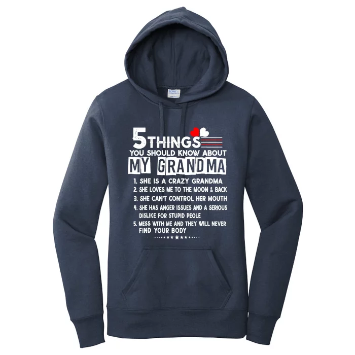 5 Things You Should Know About My Grandma Funny Mother's Day Women's Pullover Hoodie