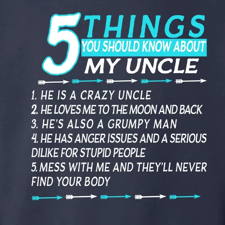 5 Things You Should Know About My Uncle Funny Toddler Hoodie