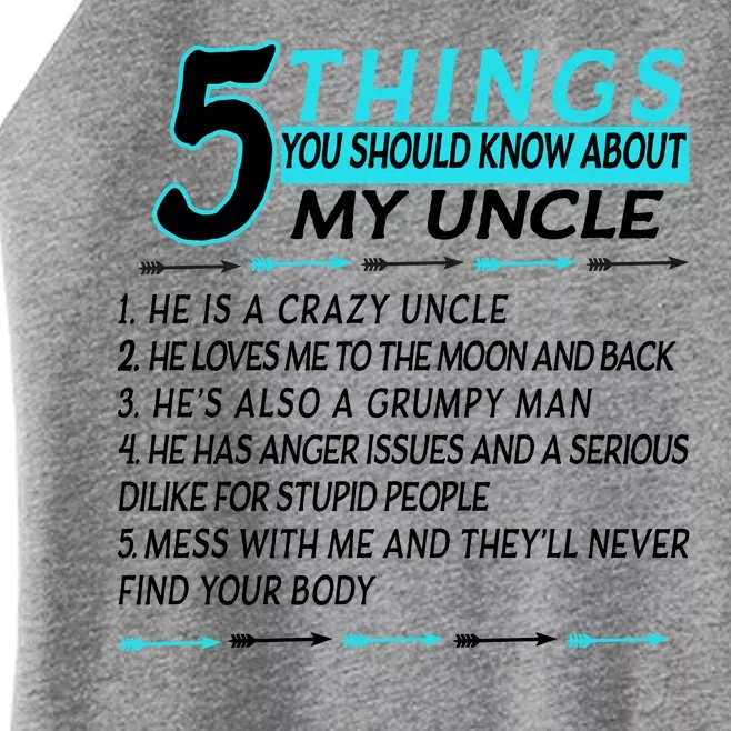 5 Things You Should Know About My Uncle Funny Women’s Perfect Tri Rocker Tank