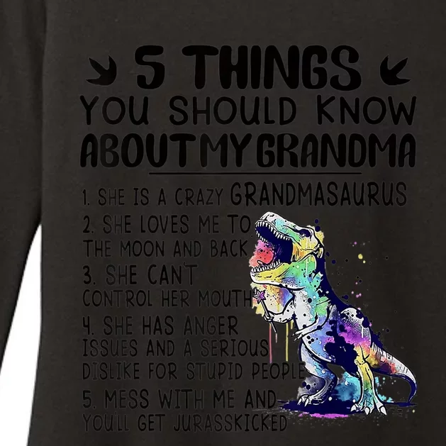 5 Things You Should Know About My Grandma Tie Dye Dinosaur Womens CVC Long Sleeve Shirt