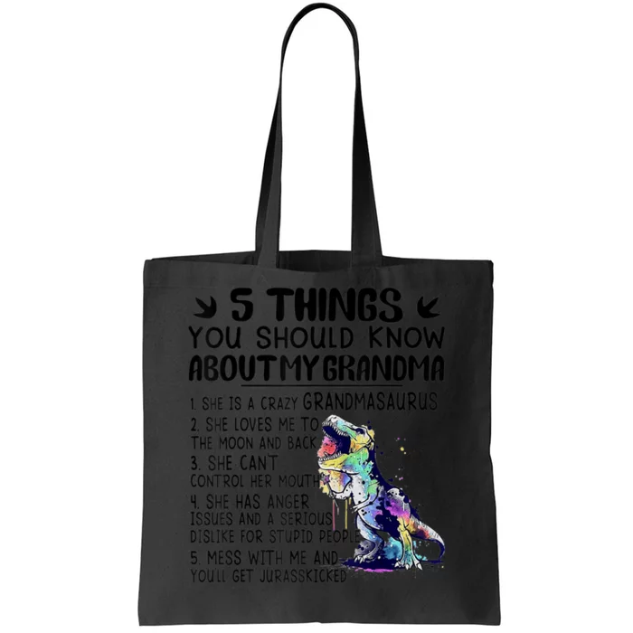 5 Things You Should Know About My Grandma Tie Dye Dinosaur Tote Bag