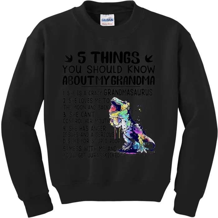 5 Things You Should Know About My Grandma Tie Dye Dinosaur Kids Sweatshirt