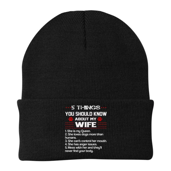 5 Things You Should Know About My Wife Funny Dog Paw Knit Cap Winter Beanie