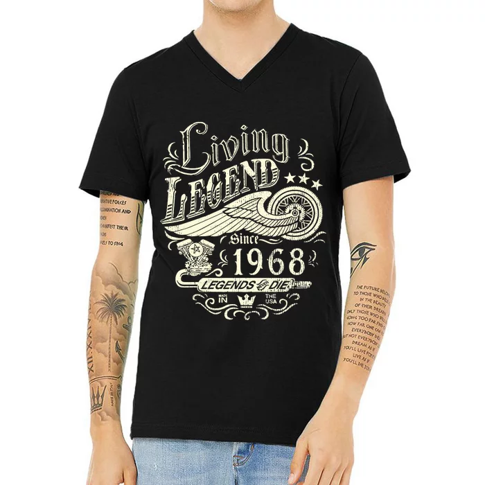 55th vintage Birthday 55 Living Legend Never Die 1968 Birthday V-Neck T-Shirt