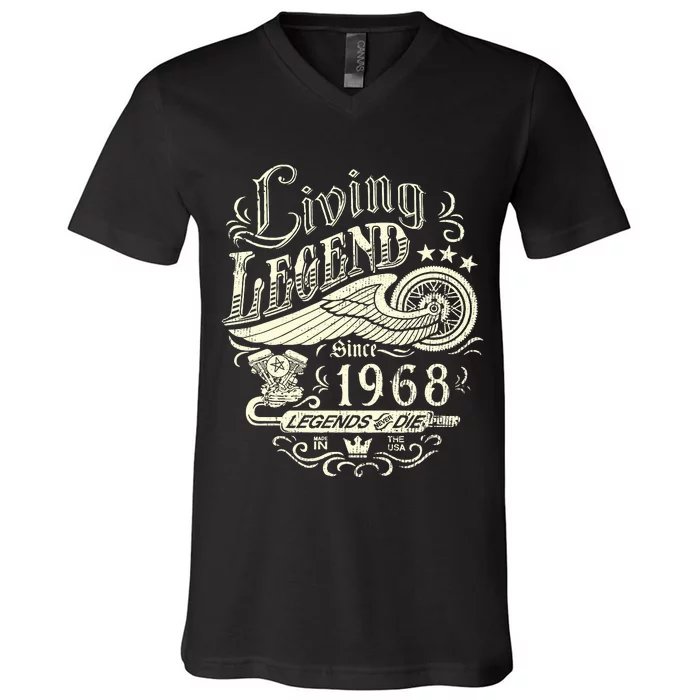 55th vintage Birthday 55 Living Legend Never Die 1968 Birthday V-Neck T-Shirt