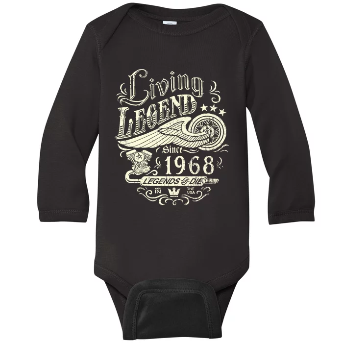 55th vintage Birthday 55 Living Legend Never Die 1968 Birthday Baby Long Sleeve Bodysuit