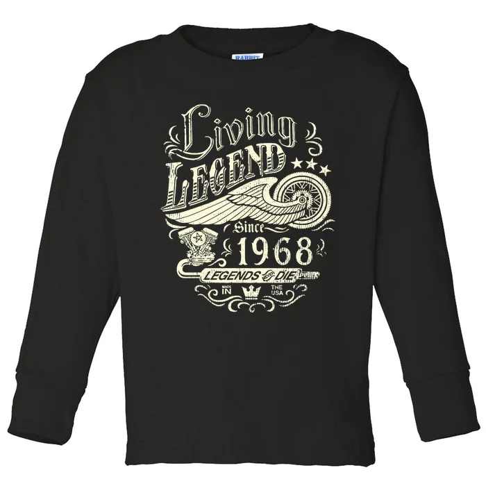 55th vintage Birthday 55 Living Legend Never Die 1968 Birthday Toddler Long Sleeve Shirt