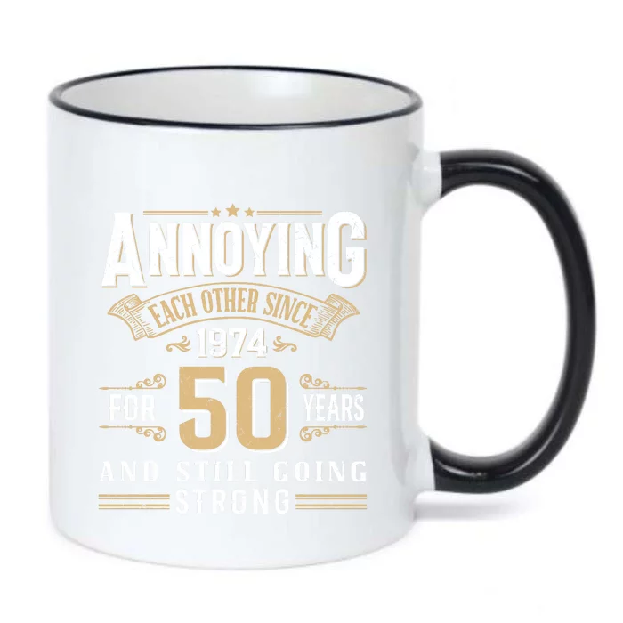 50th Wedding Anniversary Annoying Each Other Since 1974 Black Color Changing Mug