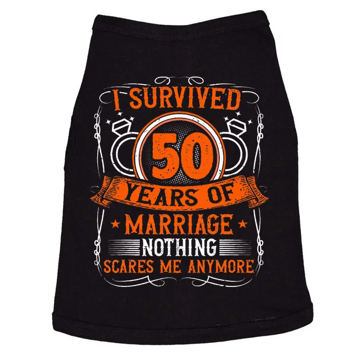 50th Wedding Anniversary 50 Years Married Husband & Wife Doggie Tank