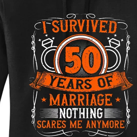 50th Wedding Anniversary 50 Years Married Husband & Wife Women's Pullover Hoodie