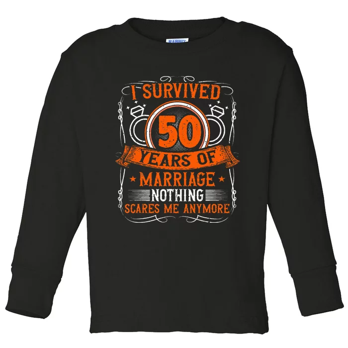 50th Wedding Anniversary 50 Years Married Husband & Wife Toddler Long Sleeve Shirt