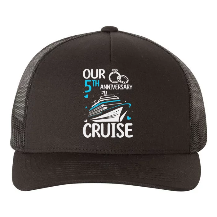 5th Wedding Anniversary Cruise Celebration Yupoong Adult 5-Panel Trucker Hat