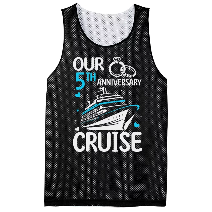 5th Wedding Anniversary Cruise Celebration Mesh Reversible Basketball Jersey Tank