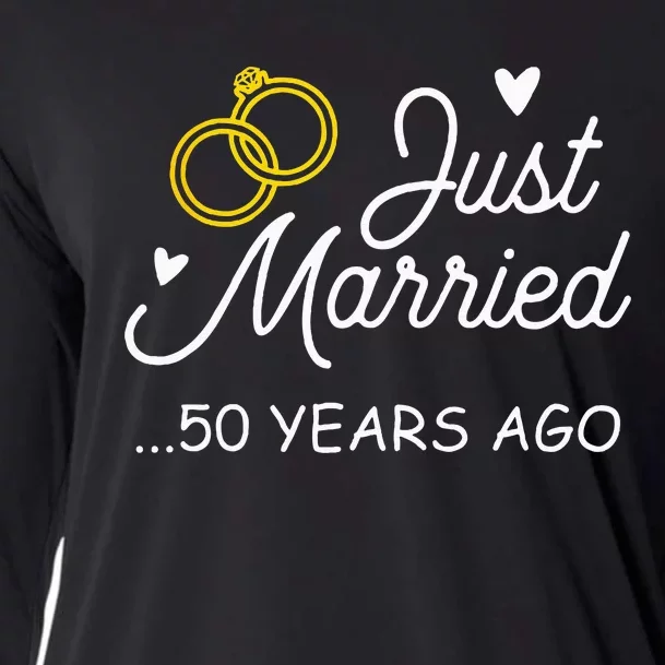 50th Wedding Anniversary Just Married 50 Years Ago Cooling Performance Long Sleeve Crew